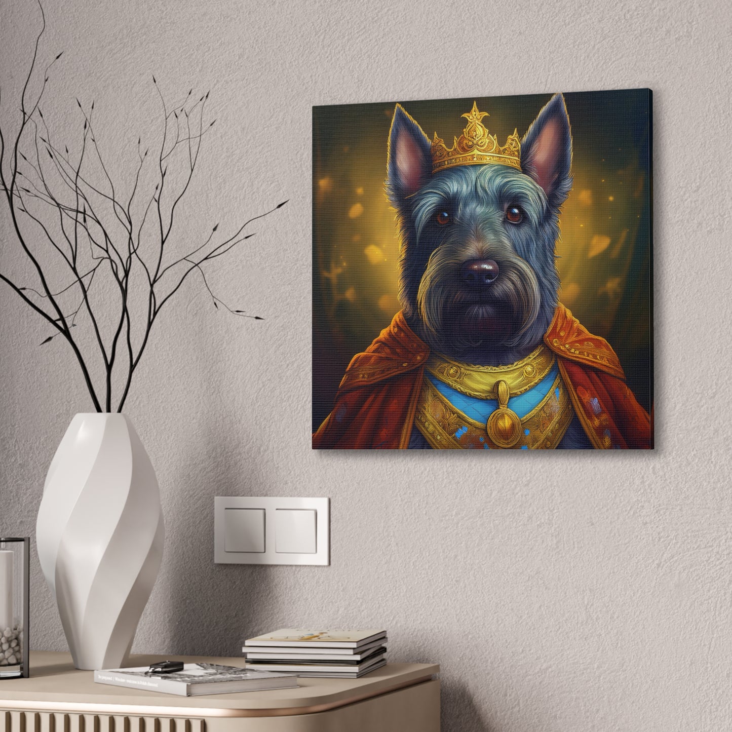Scottish Terrier Renaissance Pet Portrait on Canvas | Wall art, wall print, dog portrait, dog art