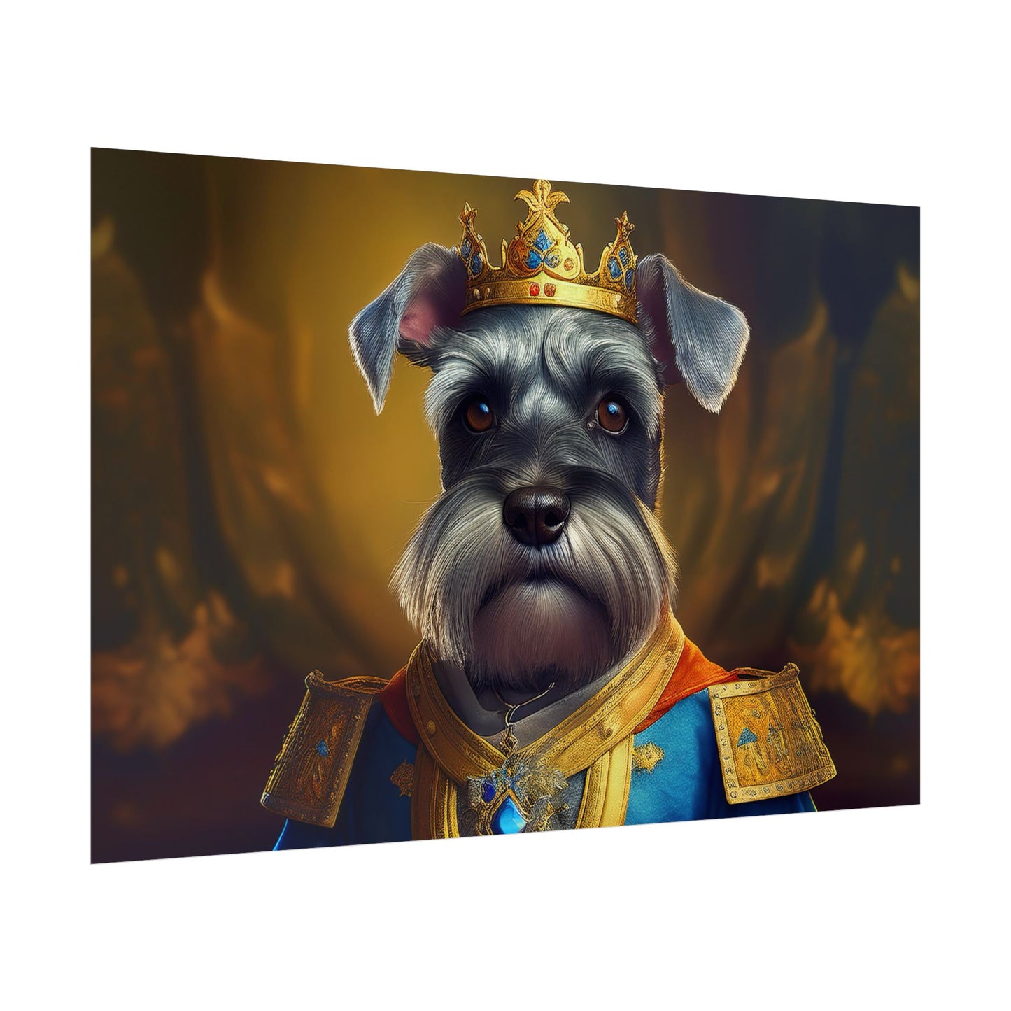 Miniature Schnauzer Dog Renaissance Pet Portrait Art Print | Wall Art | Wall Print