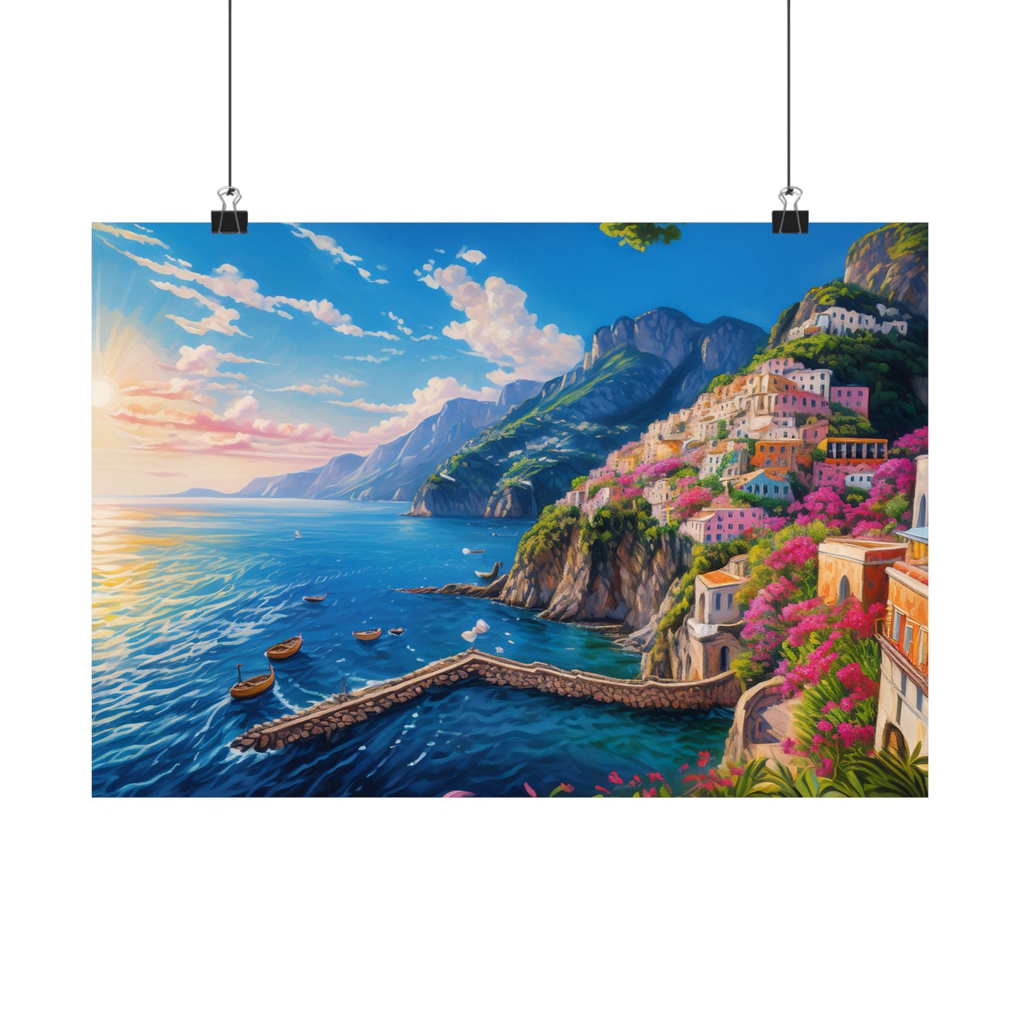 Amalfi Coast Italy Coastal Print | Style 4 | Wall Art | Wall Print
