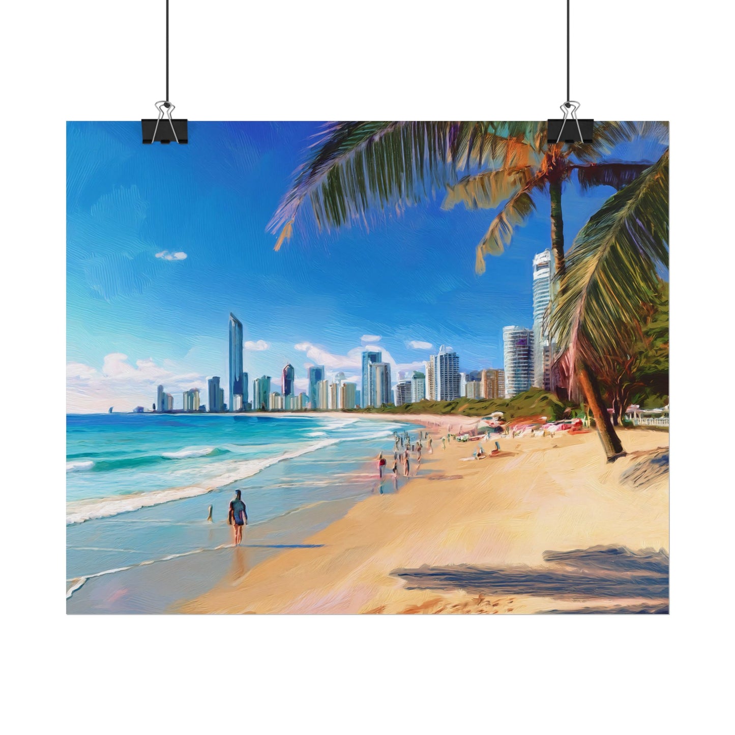 Surfers Paradise Beach Australia Coastal Print | Style 1 | Wall Art | Wall Print