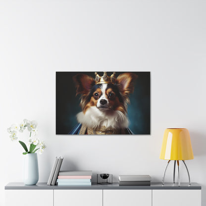 Papillon Pet Portrait Renaissance on Canvas, wall art, wall print, dog portrait, dog art