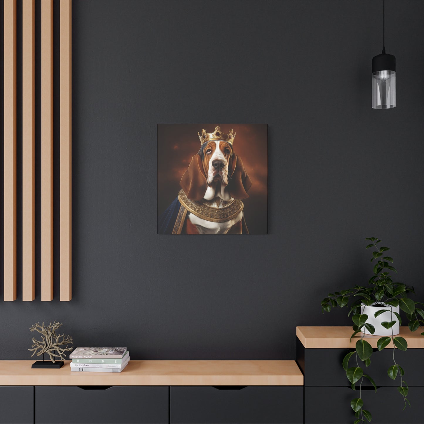 Bassett Hound Renaissance Pet Portrait on Canvas | Wall art | wall print | Dog Art