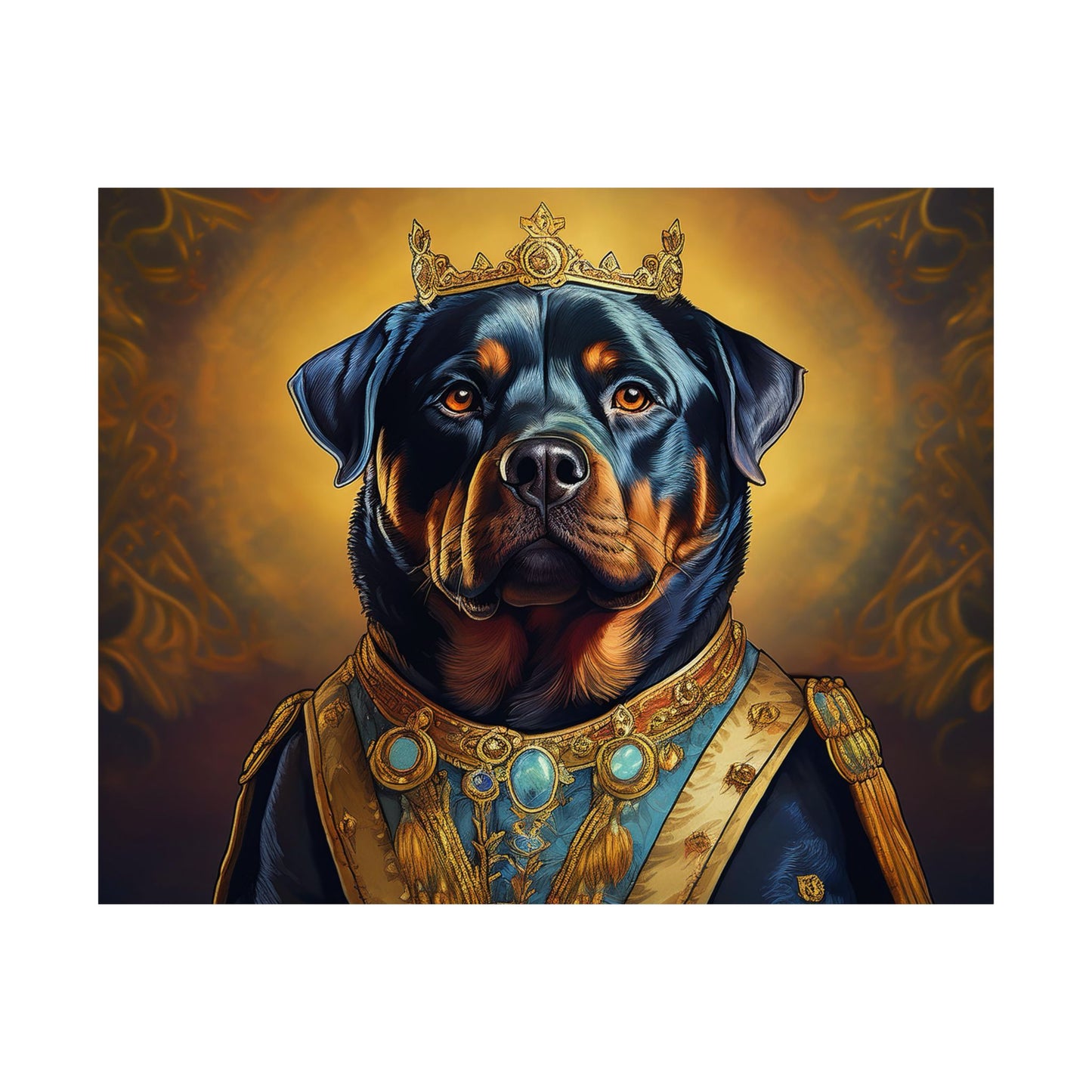 Rottweiler Renaissance Dog Portrait Art Print, Wall Decor Gift, Animal Lover Home Decor, Dog Wall Art