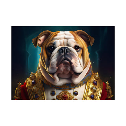 English Bulldog Renaissance  Dog Pet Portrait Print | Wall Art | Wall Print