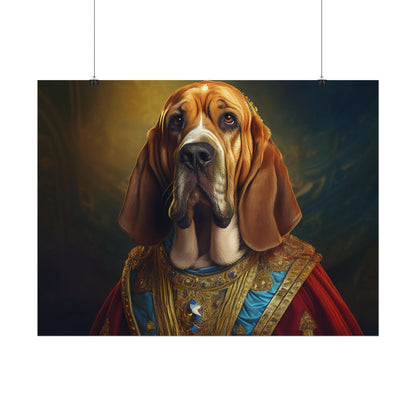 Bloodhound Renaissance Dog Portrait Art Print, Wall Decor Gift, Animal Lover Home Decor, Dog Wall Art