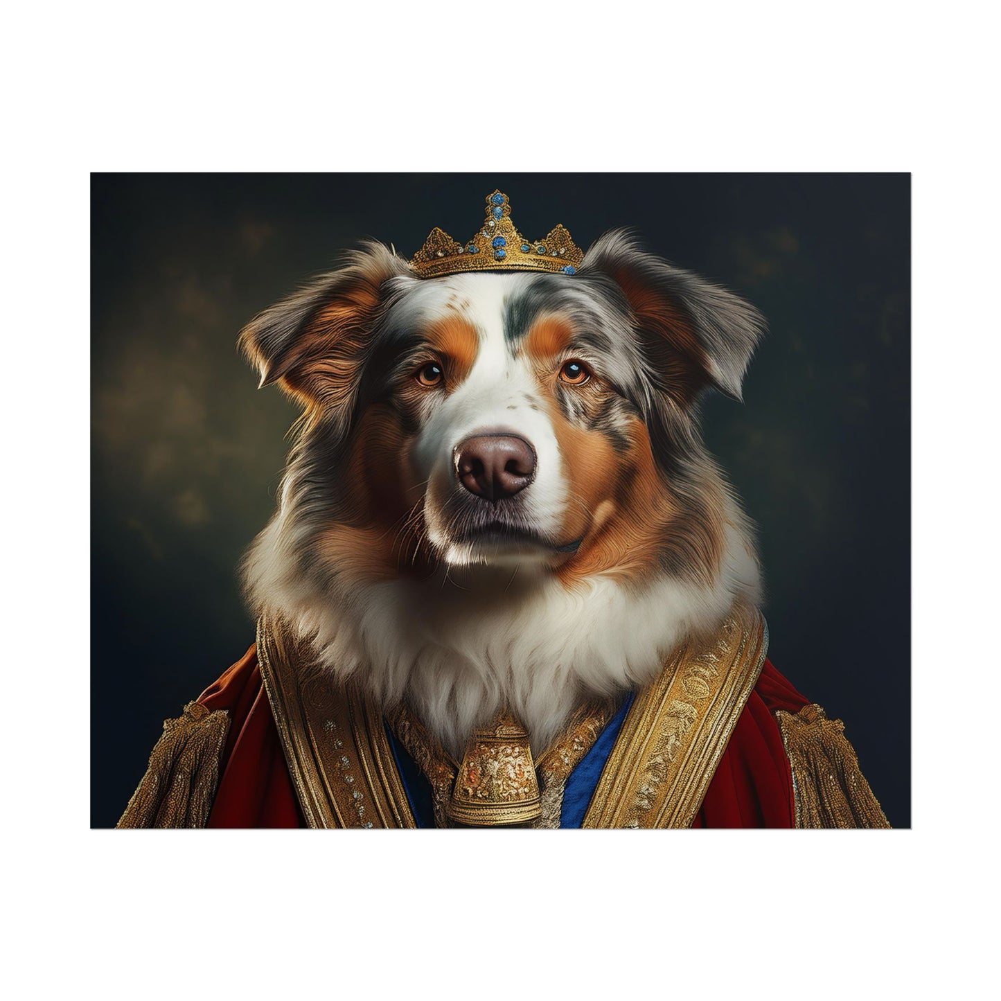 Australian Shepherd Dog Renaissance Pet Portrait Print | Wall Art | Wall Print