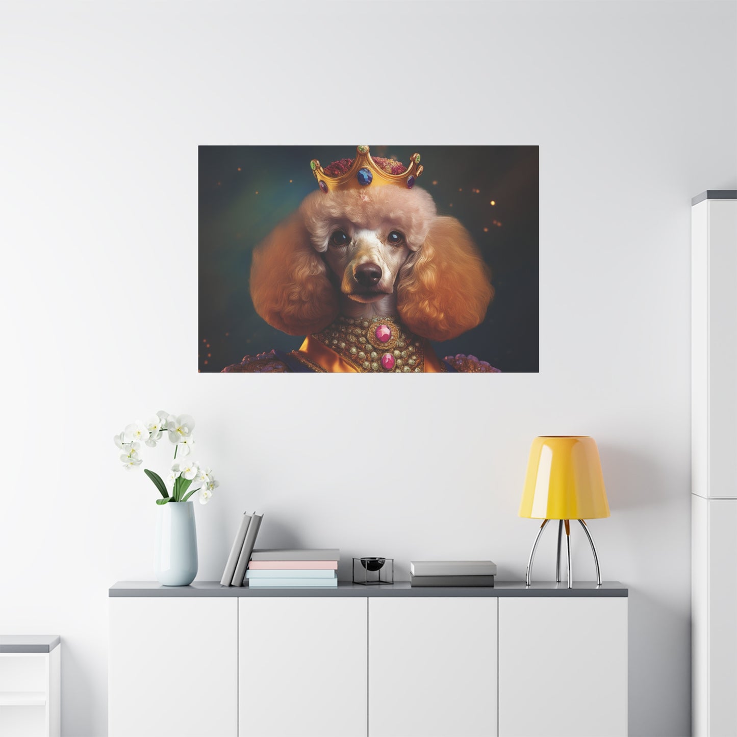 Poodle Pet Dog Renaissance Portrait on Canvas | Wall art | wall print