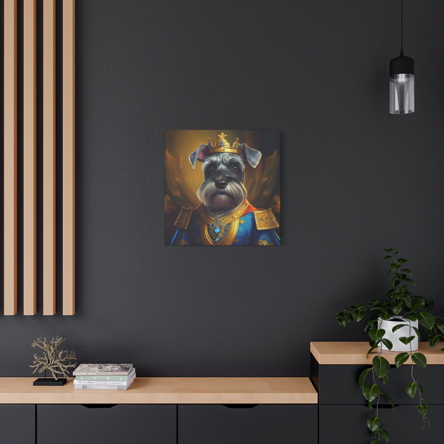 Miniature Schnauzer Renaissance Pet Portrait on Canvas | wall art | wall print | dog art