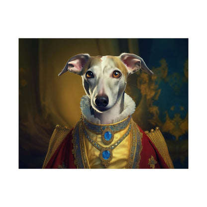 Whippet Dog Renaissance Pet Portrait Print, Whippet Art, Canine Decor, Dog Memorial Gift, wall print, wall art