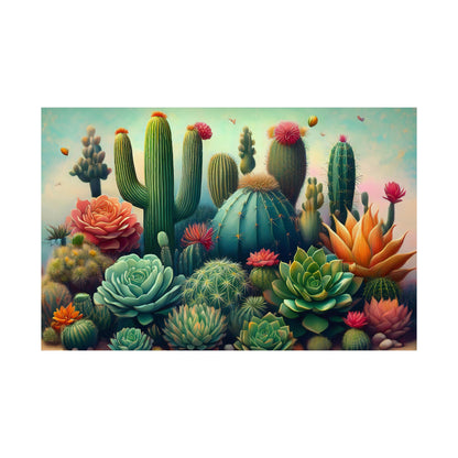 Abstract Cacti and Succulent Desert Garden Color Print | Wall Art | Wall Print