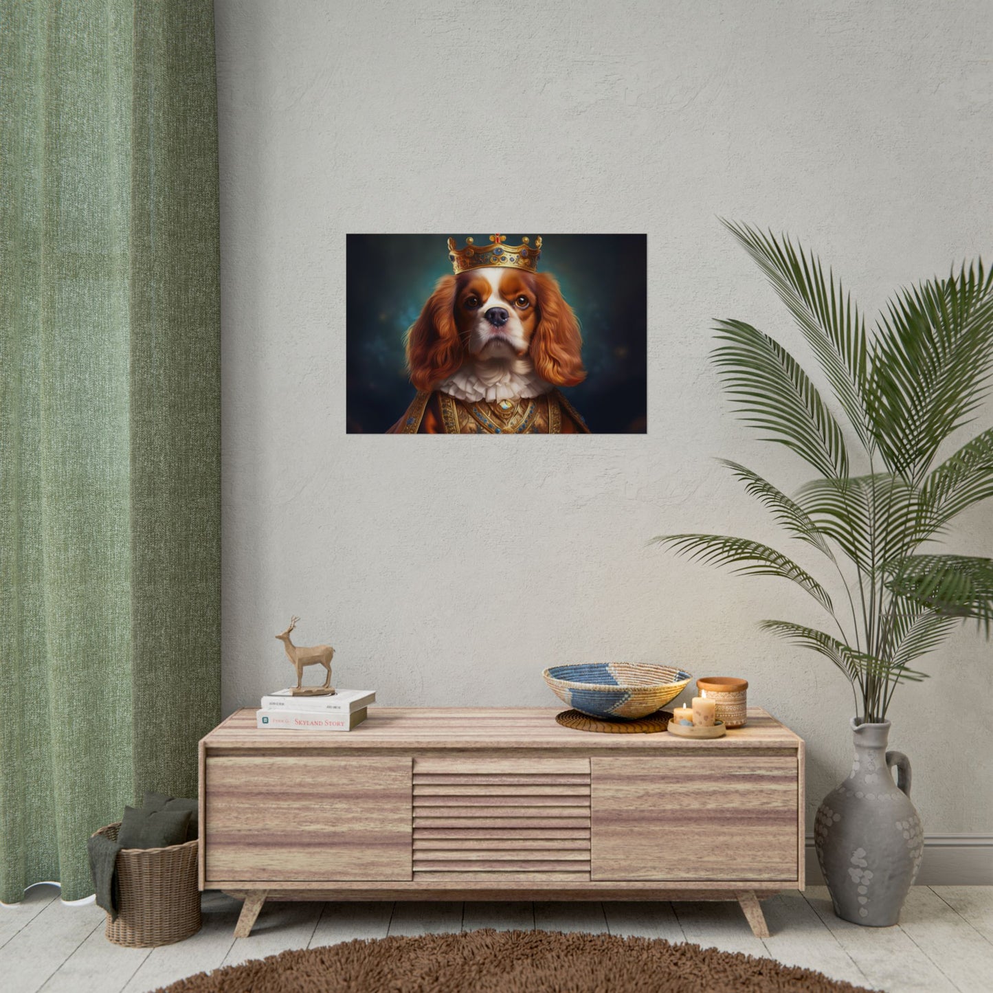 Cavalier King Charles Spaniel Art Pet Portrait Print, Renaissance, Wall Print, Wall Art