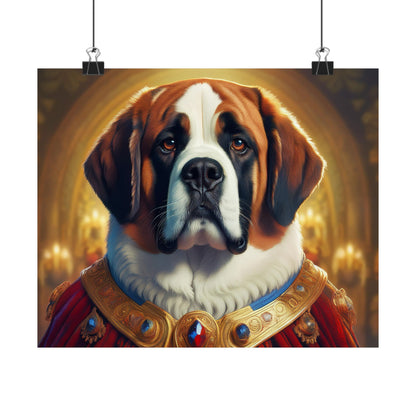 St Bernard Renaissance Pet Portrait Print | Unique Dog Art | Wall Art | Wall Print