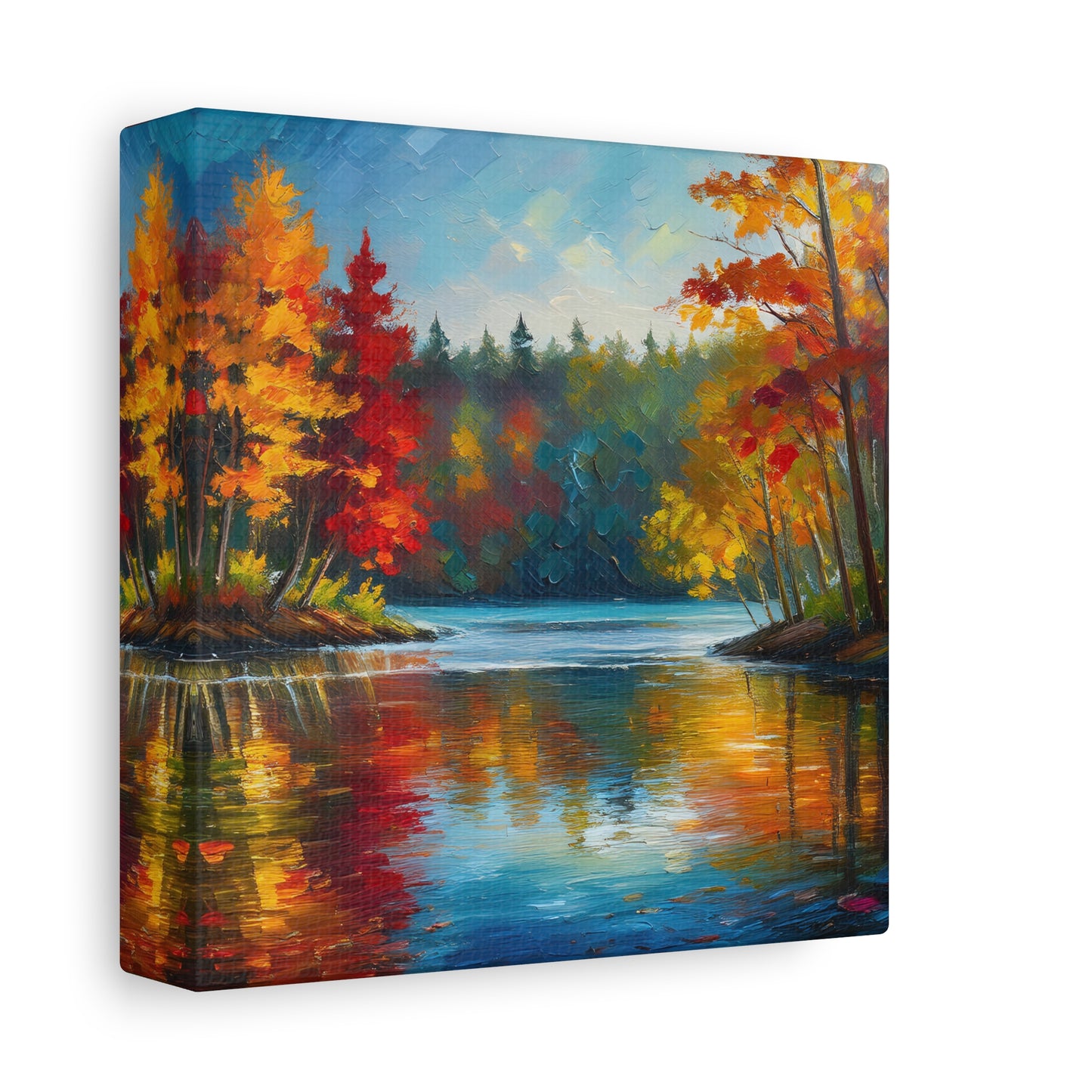 Fall Leaves on the Lake on Canvas | wall art |  wall print
