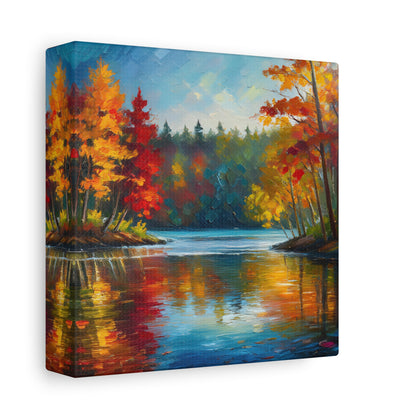 Fall Leaves on the Lake on Canvas | wall art |  wall print