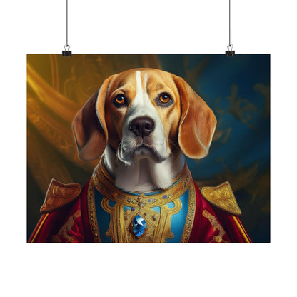 Beagle Renaissance Dog Portrait Art Print, Wall Decor Gift, Wall Prints, Wall Art