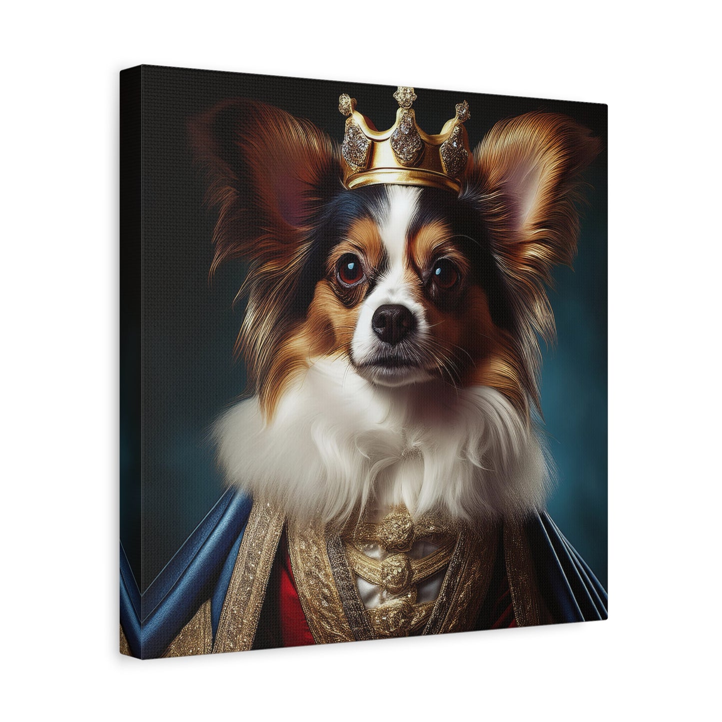 Papillon Pet Portrait Renaissance on Canvas, wall art, wall print, dog portrait, dog art