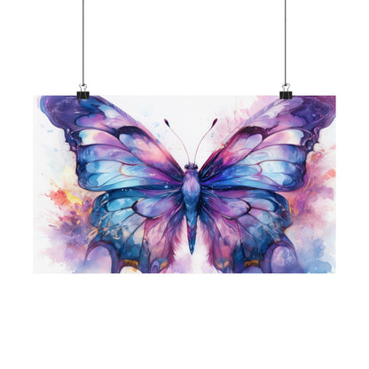 Blue & Purple Butterfly Alcohol Ink Wall Art | Butterfly wall art | Wall Art | Wall Print