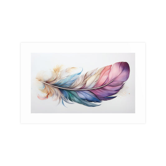 Rainbow Feather Watercolor Print - 1 | Vibrant Wall Art & Prints | Unique Home Decor | Wall Print | Wall Art