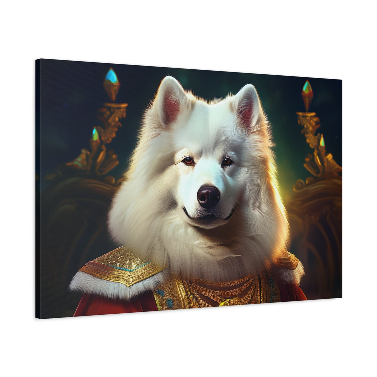Samoyed Renaissance Pet Portrait on Canvas, wall art, wall print, dog portrait, dog art
