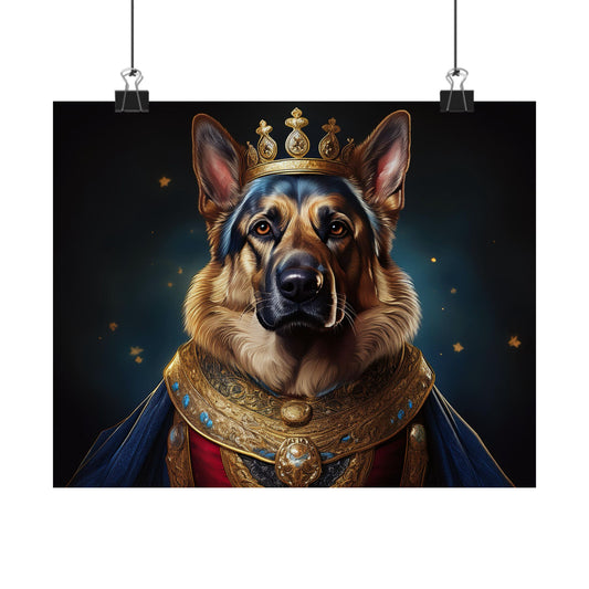 German Shepherd Renaissance Dog Portrait Art Print, Wall Decor Gift, Animal Lover Home Decor, Dog Wall Art