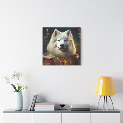 Samoyed Renaissance Pet Portrait on Canvas, wall art, wall print, dog portrait, dog art