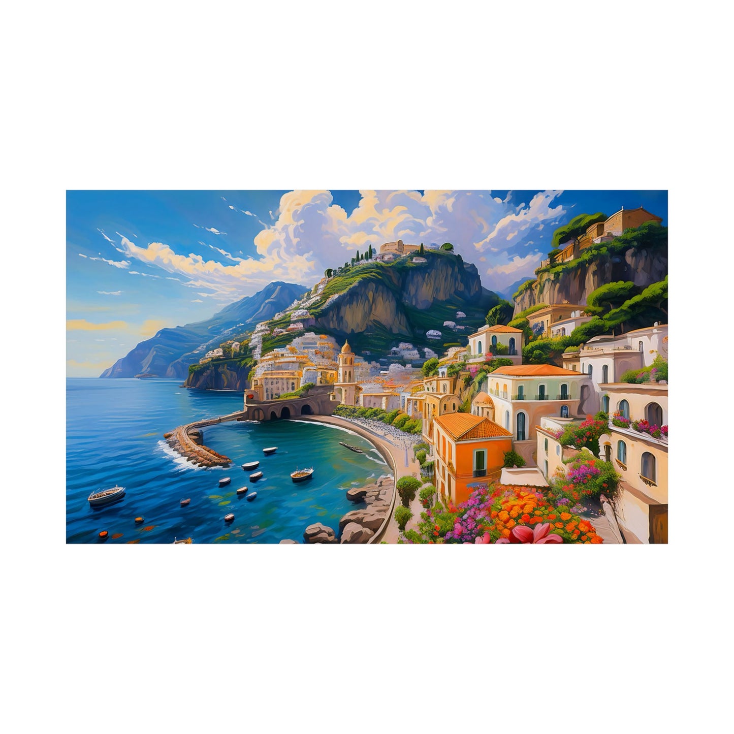 Amalfi Coast Italy Coastal Print | Style 2 | Wall Art | Wall Print