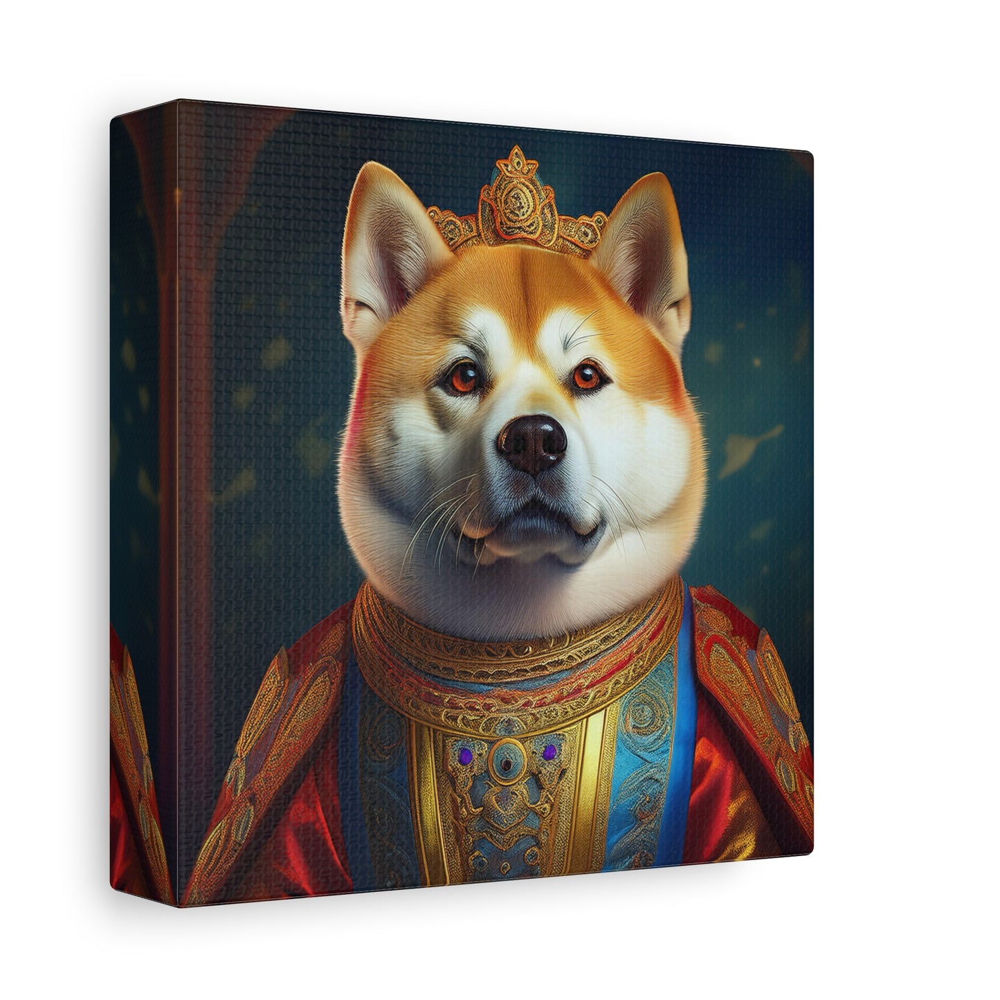 Shiba Renaissance Pet Portrait on Canvas, wall art, wall print, dog portrait, dog art