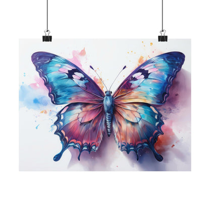 Teal, Blue & Purple Butterfly Alcohol Ink Wall Art |  Butterfly wall art | Wall Art | Wall Print
