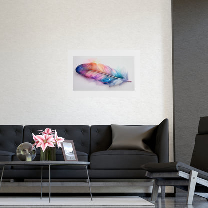 Vibrant Rainbow Feather Watercolor Print - 2 | Elegant Wall Art & Prints | Unique Home Decor | Wall Print | Wall Art