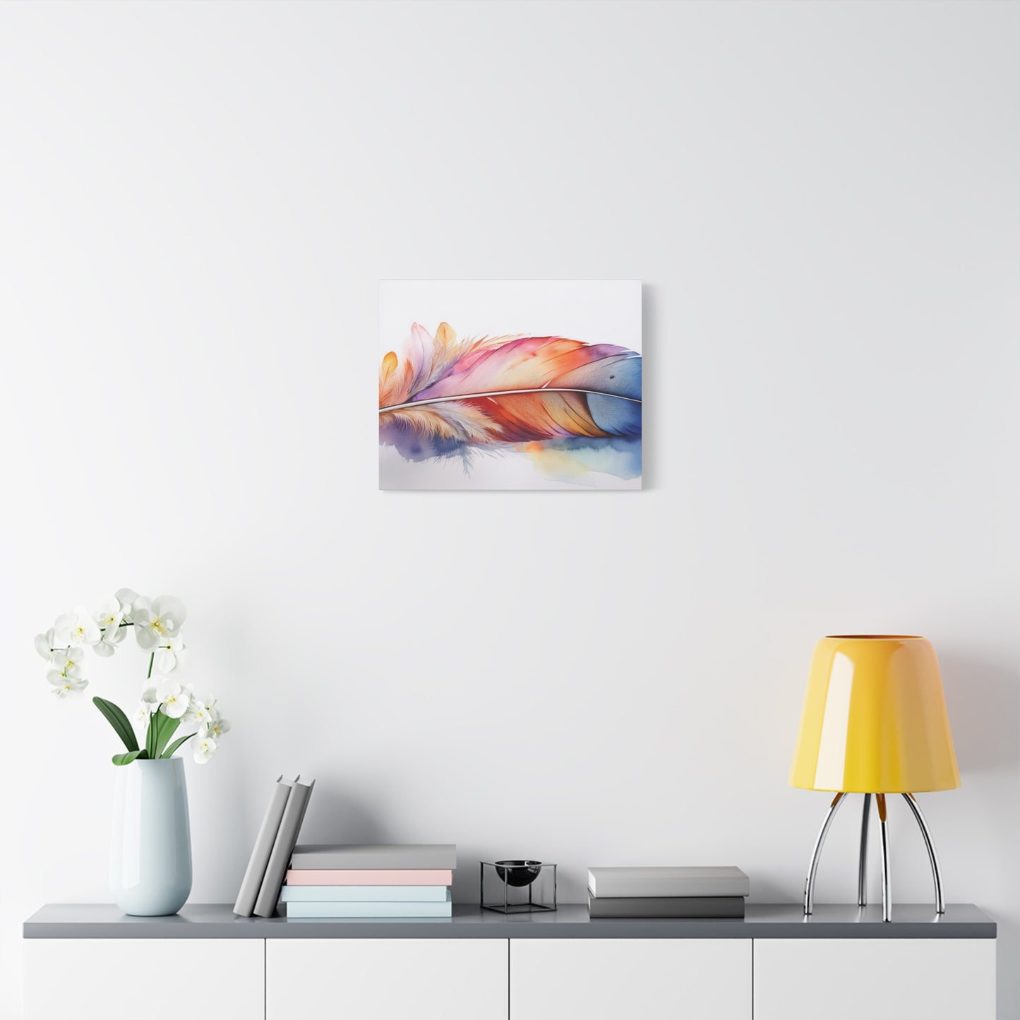 Rainbow Feather Watercolor Canvas Print - 3 | Elegant Wall Art & Prints | Unique Home Decor | Wall Print | Wall Art