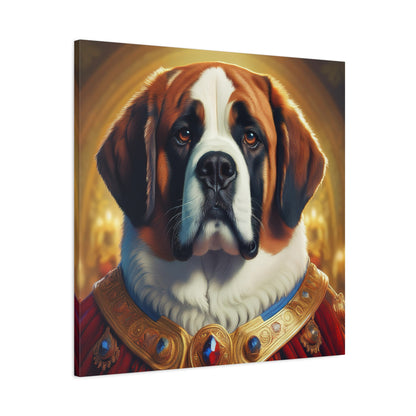 St Bernard Renaissance Portrait - Premium Canvas Wall Art, Dog Portrait, Unique Wall Print
