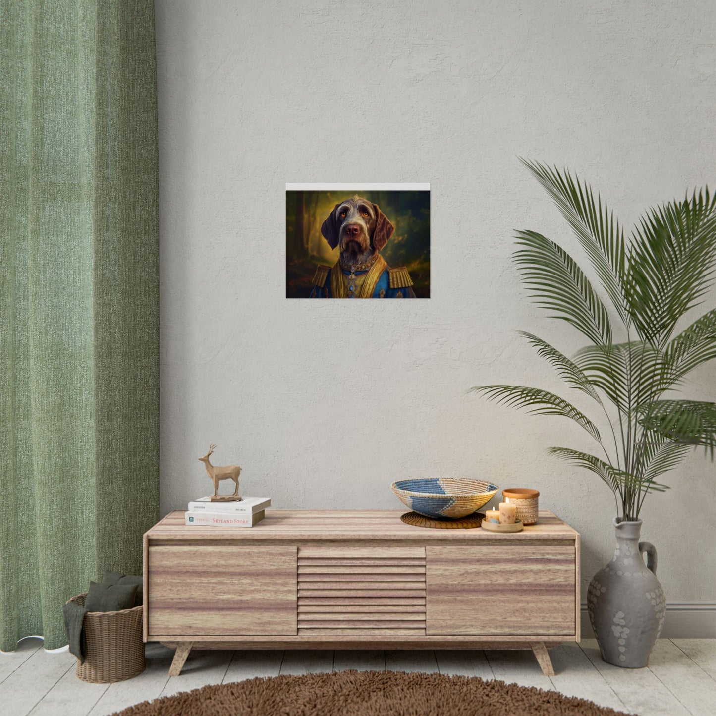 German Wirehaired Pointer Renaissance Pet Portrait Print, Pointer, Dog Lover Wall Art,  Dog Memorial Gift, wall art, wall print, dog print