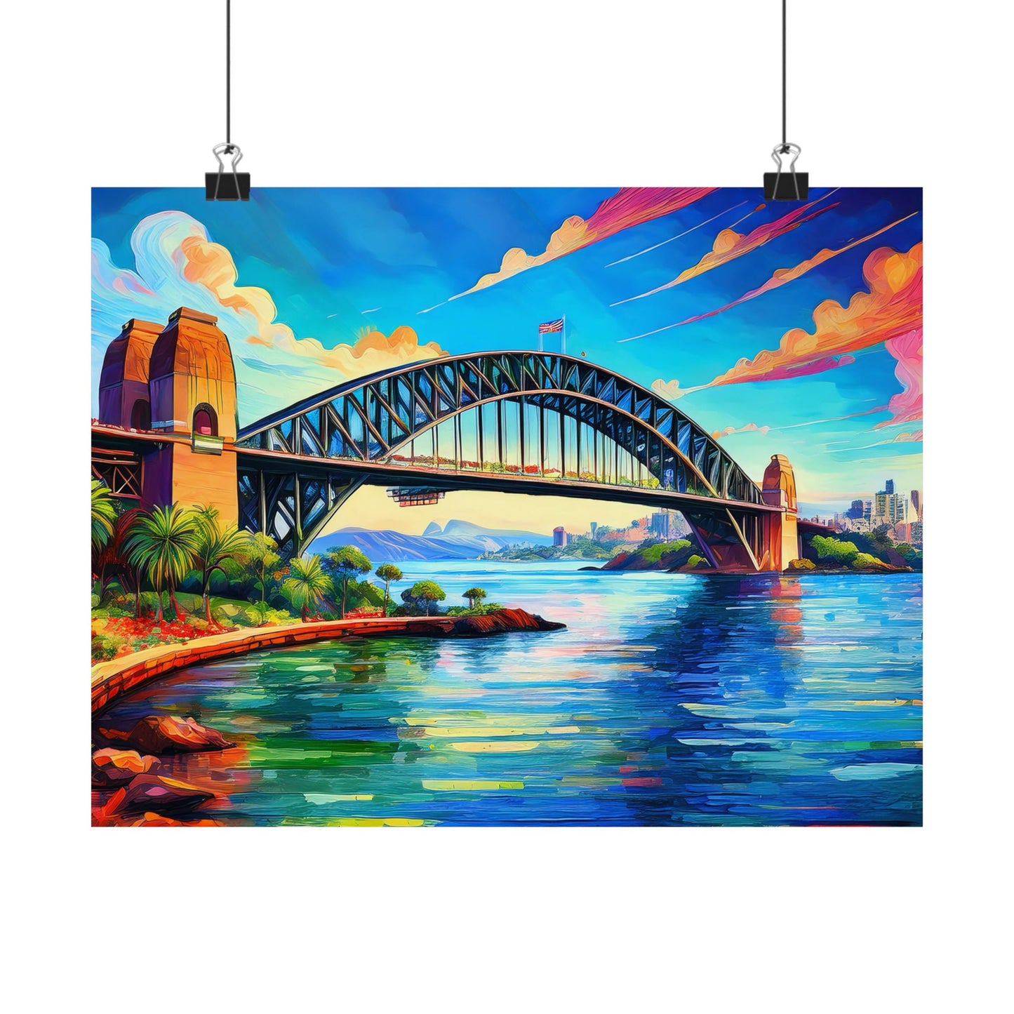 Sydney Harbour Bridge  Australia Painting Print | Wall Art | Wall Print