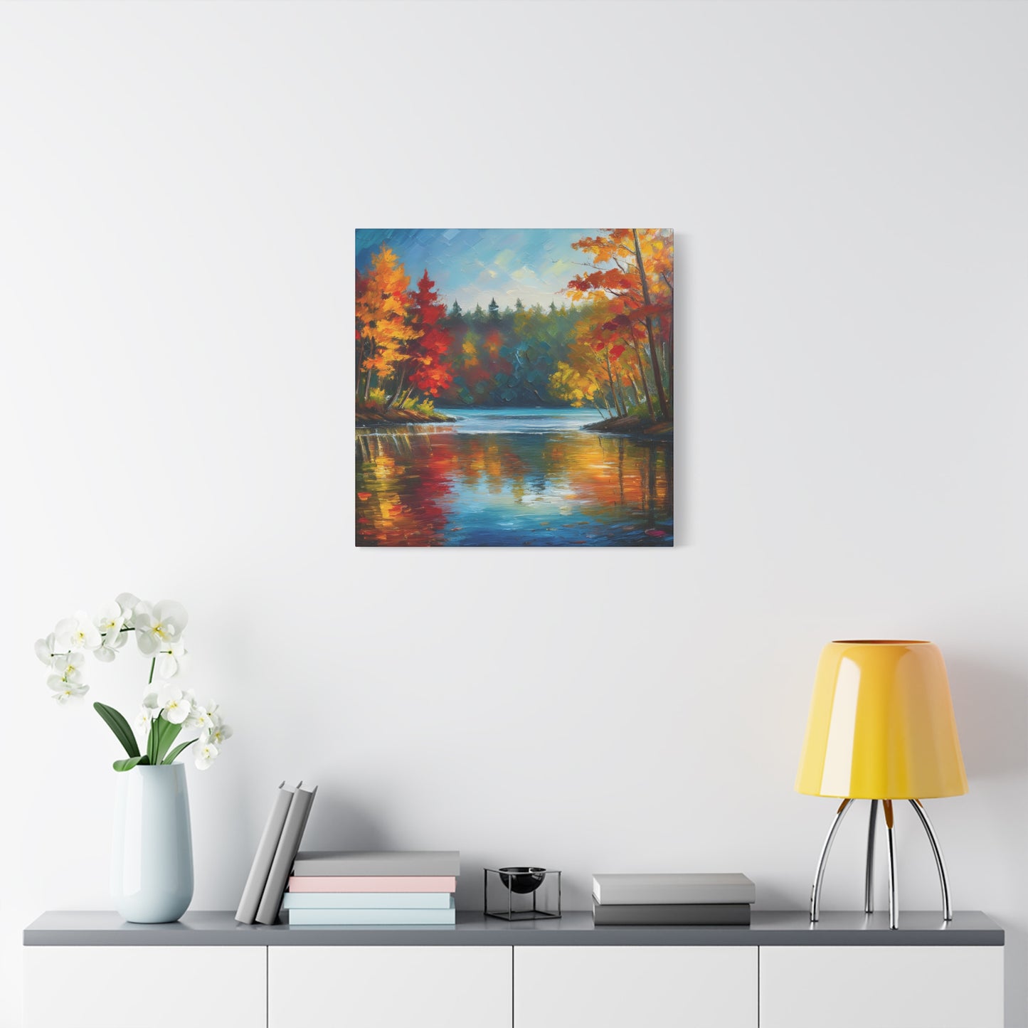 Fall Leaves on the Lake on Canvas | wall art |  wall print