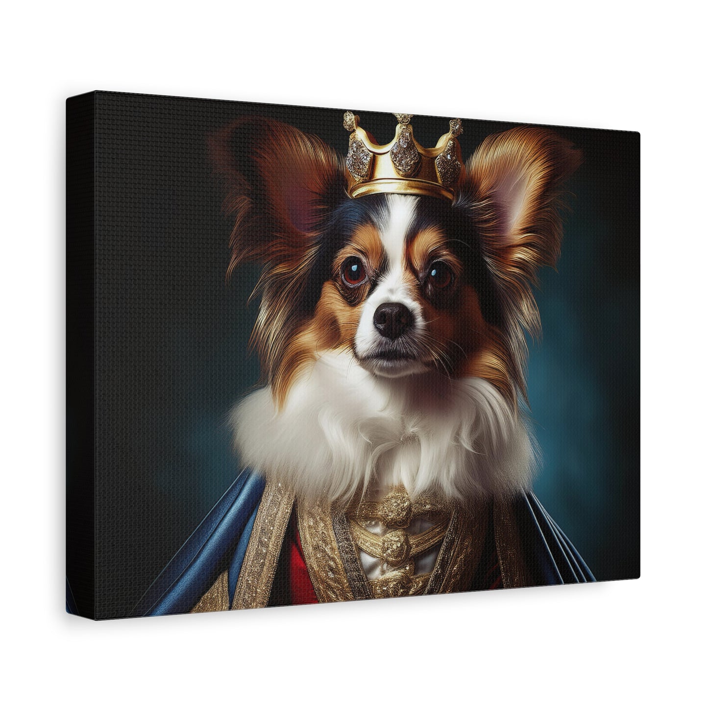 Papillon Pet Portrait Renaissance on Canvas, wall art, wall print, dog portrait, dog art