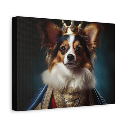 Papillon Pet Portrait Renaissance on Canvas, wall art, wall print, dog portrait, dog art