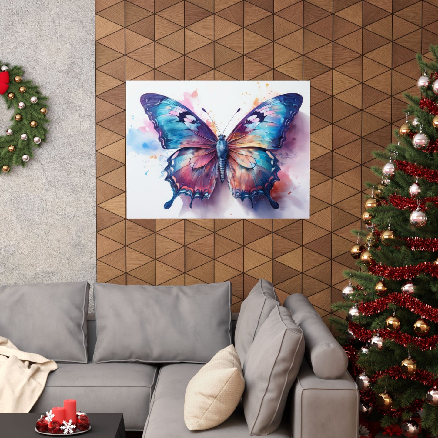 Teal, Blue & Purple Butterfly Alcohol Ink Wall Art |  Butterfly wall art | Wall Art | Wall Print