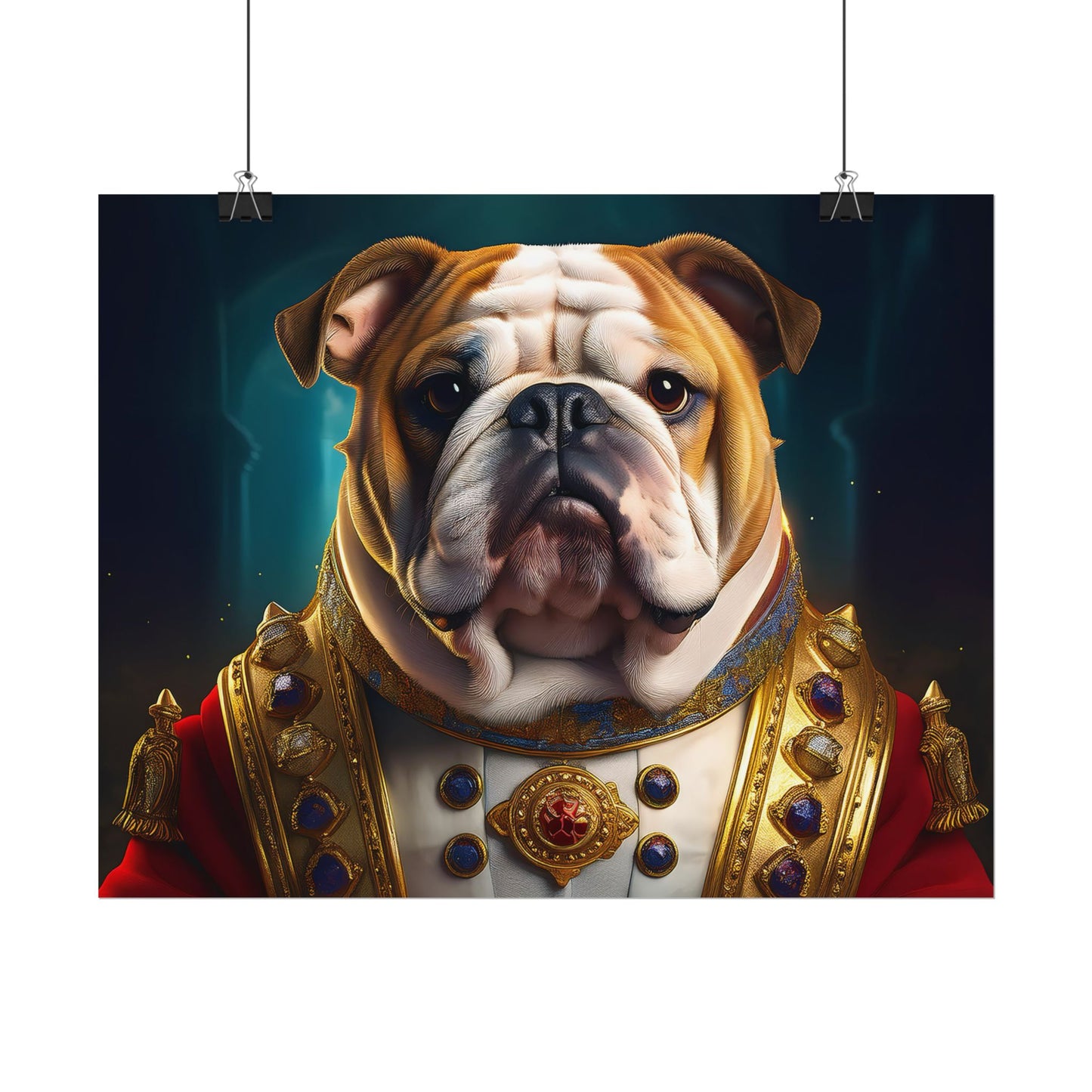 English Bulldog Renaissance  Dog Pet Portrait Print | Wall Art | Wall Print