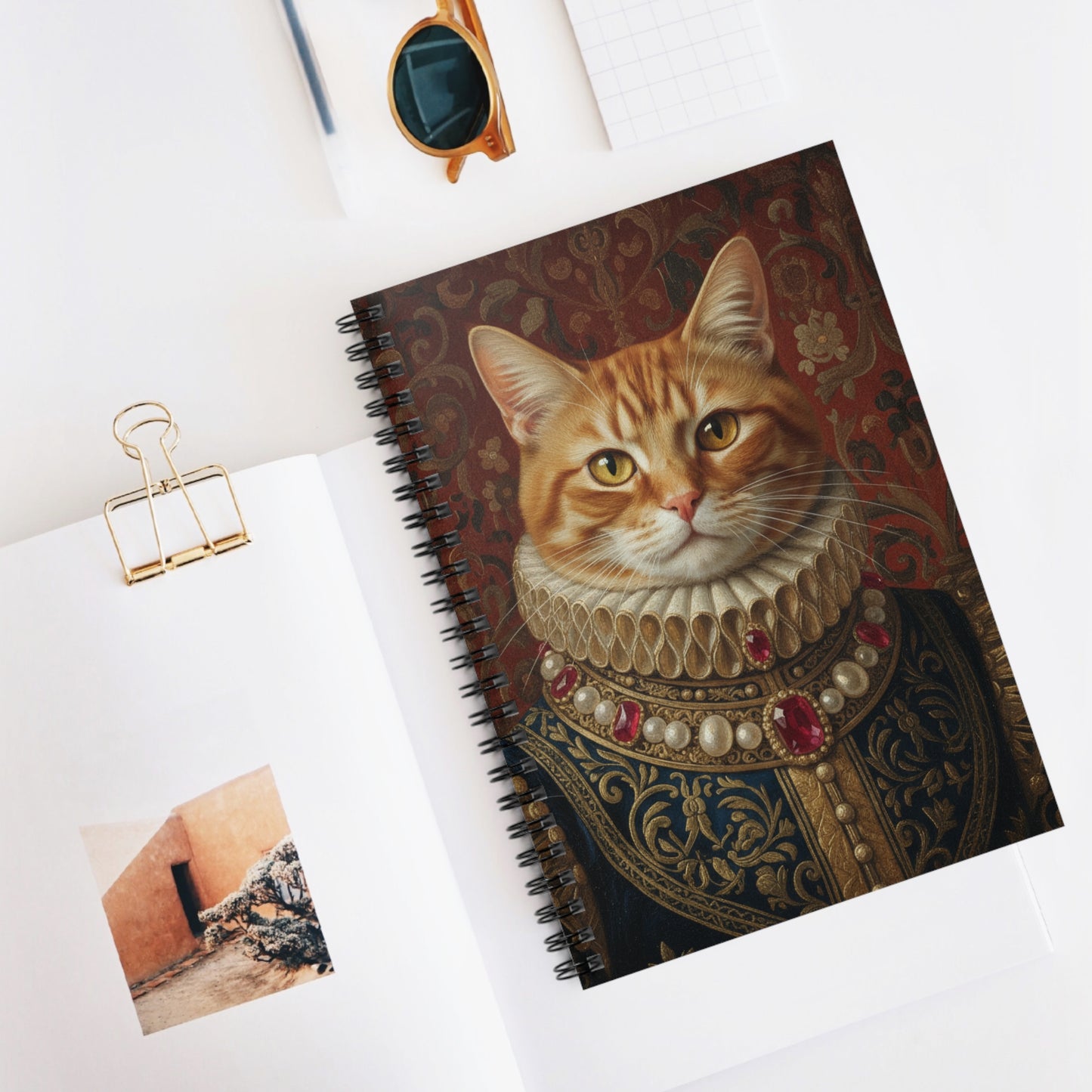 Whimsical Ginger Renaissance Cat Spiral Notebook - Perfect for Pet Lovers, Gift for Cat Owners, Stationery for Journaling, Unique School Supplies, Back [...]