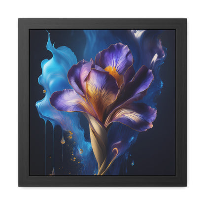 Abstract Floral Iris Square Framed Print | Style 1 | Wall Print | Wall Art