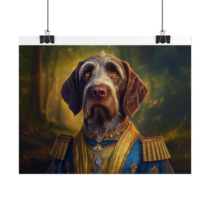 German Wirehaired Pointer Renaissance Pet Portrait Print, Pointer, Dog Lover Wall Art,  Dog Memorial Gift, wall art, wall print, dog print