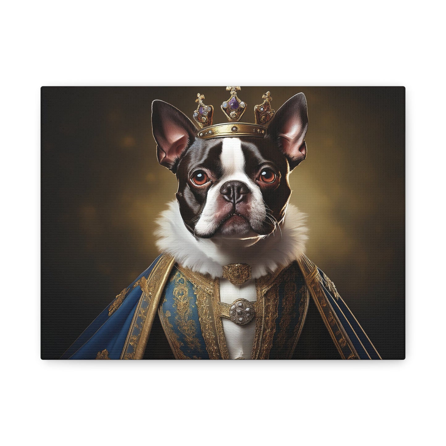 Boston Terrier Renaissance Pet Portrait on Canvas, wall print, wall art, dog portrait, dog art