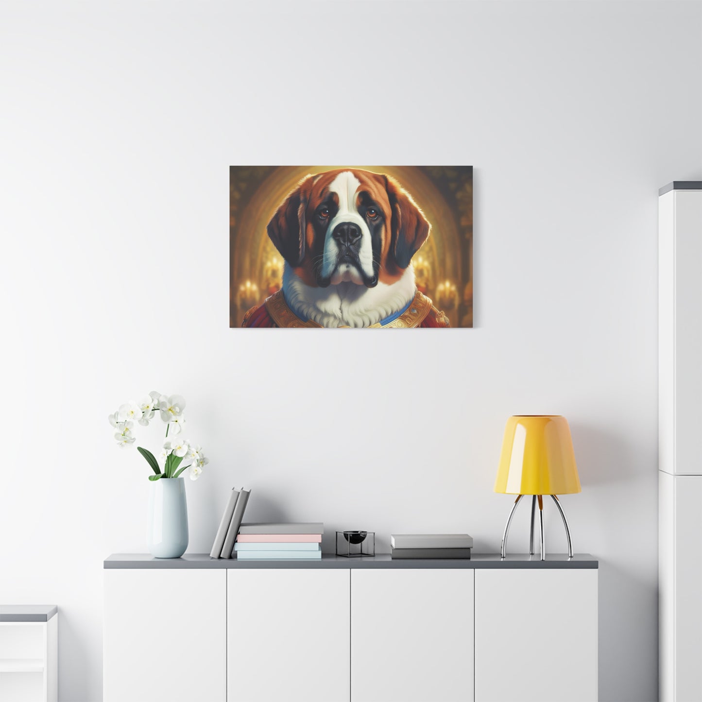 St Bernard Renaissance Portrait - Premium Canvas Wall Art, Dog Portrait, Unique Wall Print