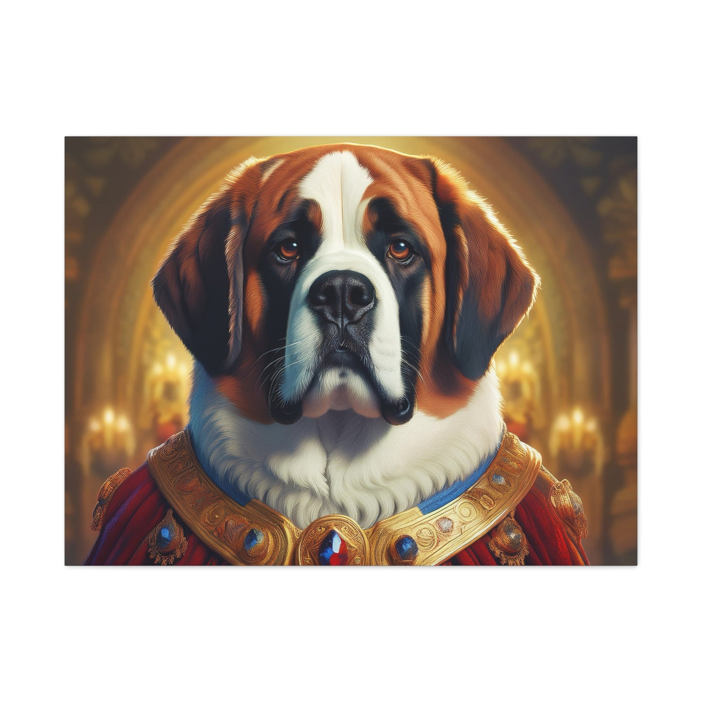 St Bernard Renaissance Portrait - Premium Canvas Wall Art, Dog Portrait, Unique Wall Print