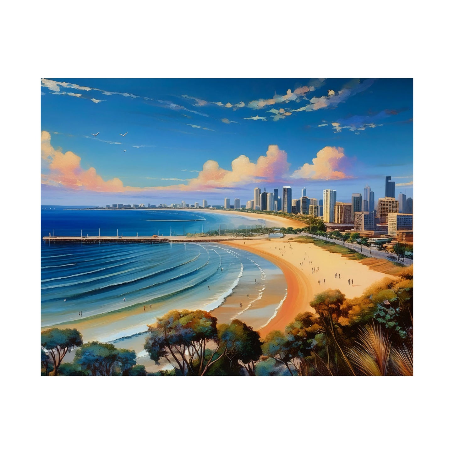 St Kilda Beach Australia Coastal Print | Style 1 | Wall Art | Wall Print