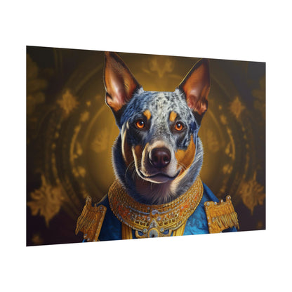 Australian Cattle Dog Renaissance Dog Portrait Wall Art | Art Print | Wall Decor Gift, Animal Lover Home Decor, Dog Wall Art