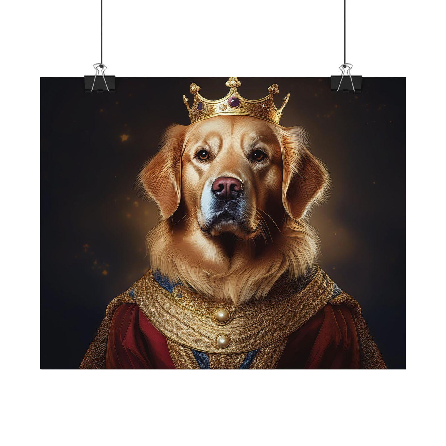 Golden Retriever Renaissance Dog Portrait  Art Print, Wall Decor Gift, Animal Lover Home Decor, Dog Wall Art