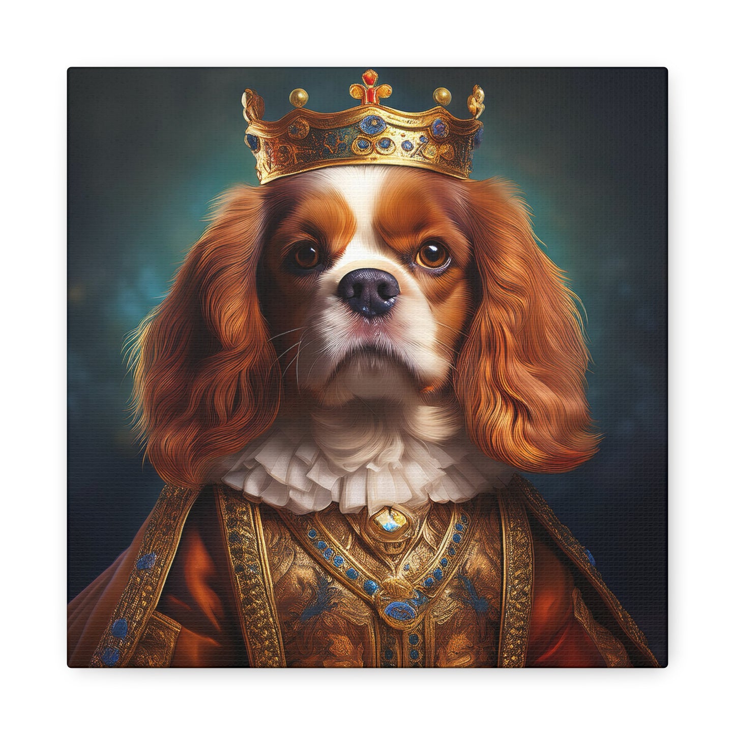 Cavalier King Charles Spaniel Renaissance Pet Portrait on Canvas | Wall art | wall print