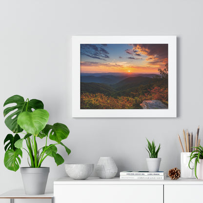 Sunset over Blue Ridge Mountains Fall Landscape Framed Print