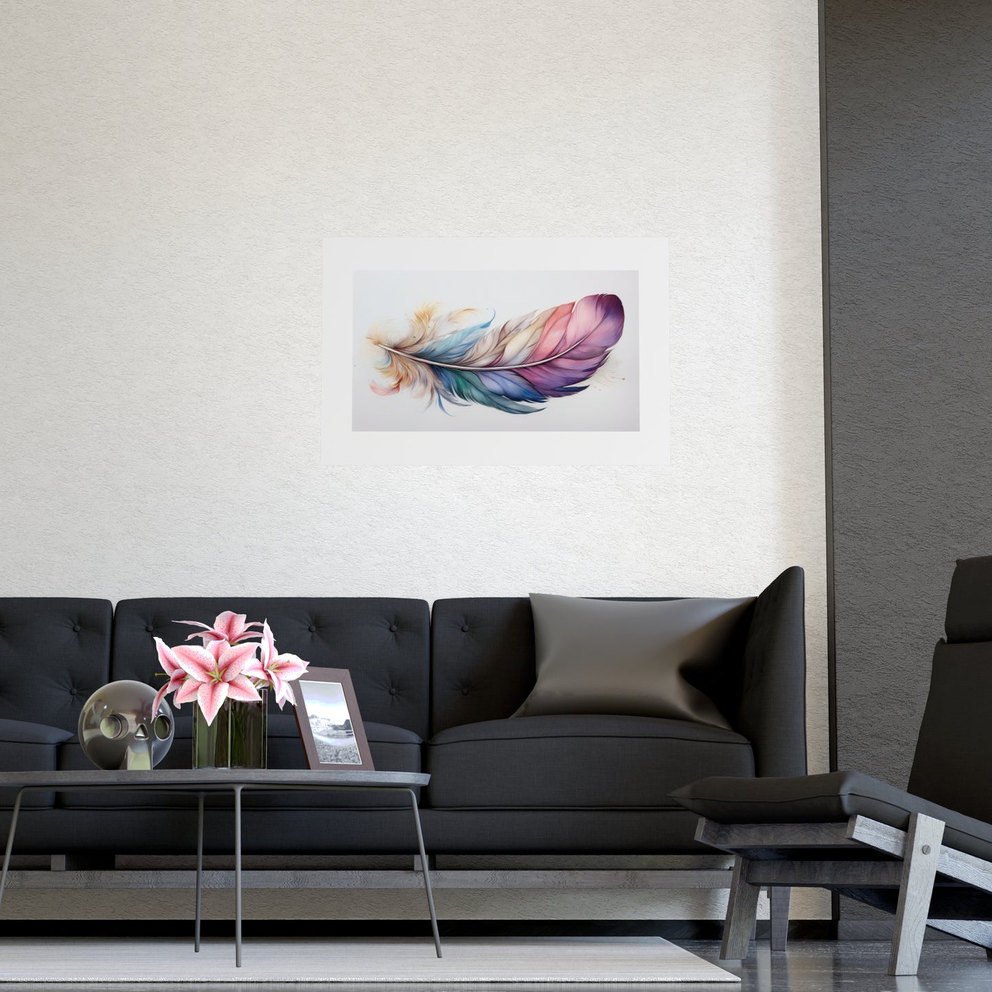Rainbow Feather Watercolor Print - 1 | Vibrant Wall Art & Prints | Unique Home Decor | Wall Print | Wall Art